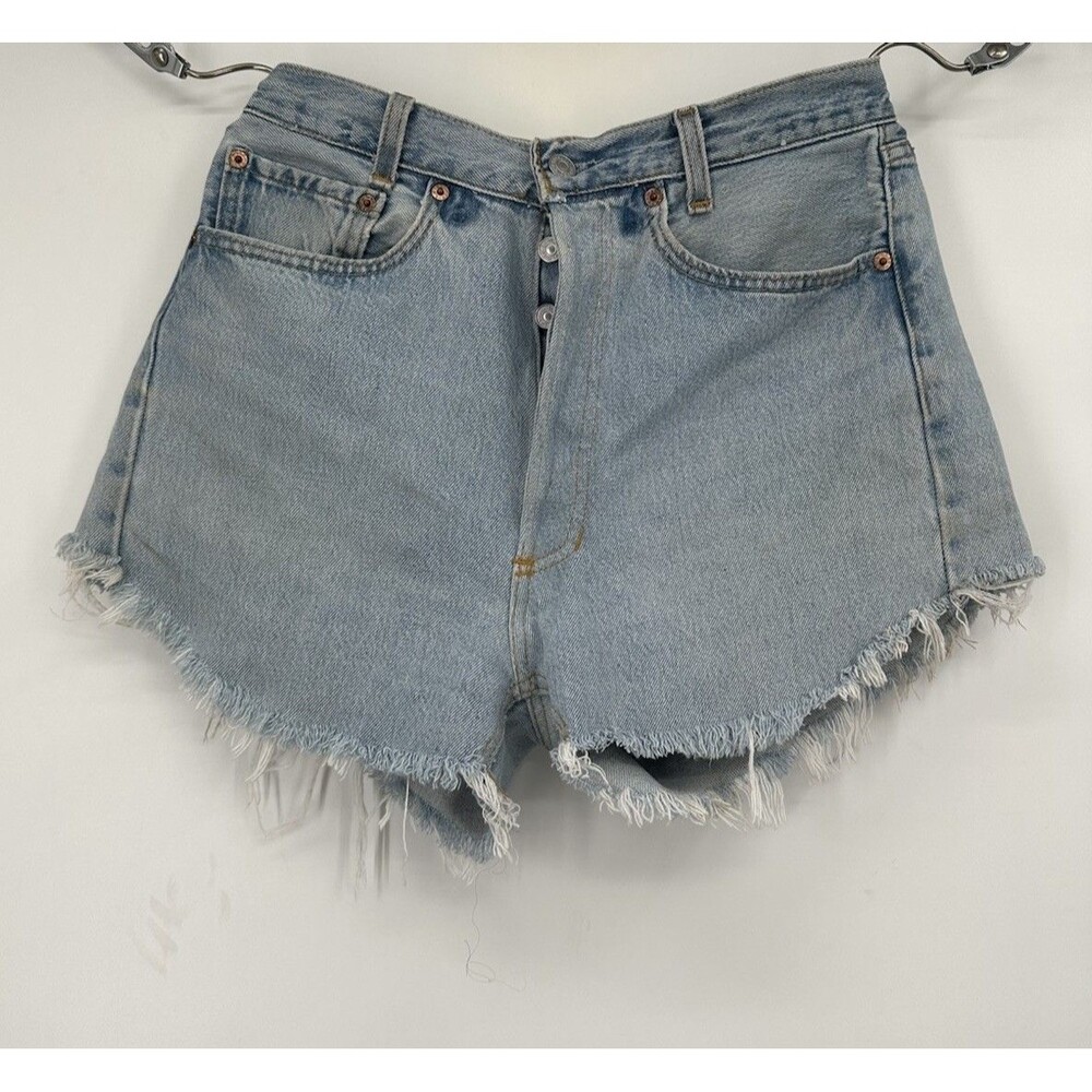 Vintage Made In USA Levi’s ‎ Tab Women’s Denim Shorts Size 28 Rawhem